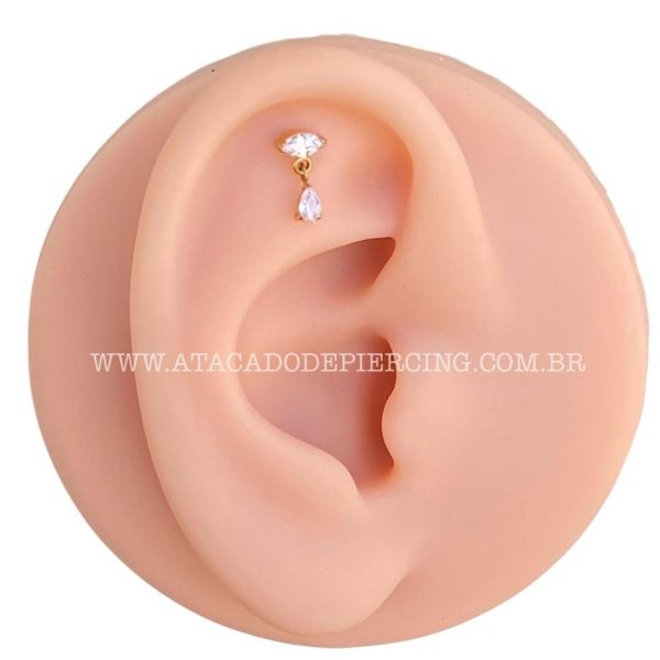 Labret Rosca Interna Titânio Pingente Zircônia - Imagem 3
