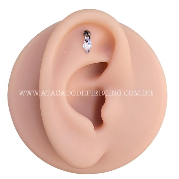 Labret Rosca Interna Titânio Pingente Zircônia - Imagem 3