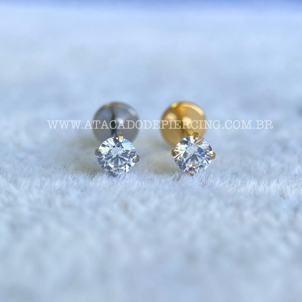 Labret Push Pin Titânio Ponto de Luz Zircônia - Imagem 1