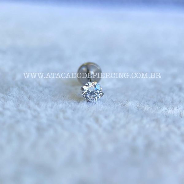 Labret Push Pin Titânio Ponto de Luz Zircônia - Imagem 3