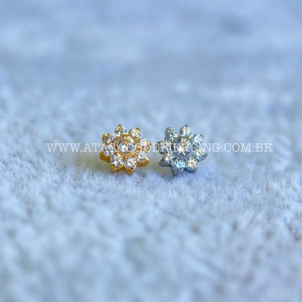 Topo Microdermal Titânio Flor Zircônias - Imagem 1
