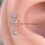 Labret Push Pin Titânio Borboleta Zircônias - Imagem 2