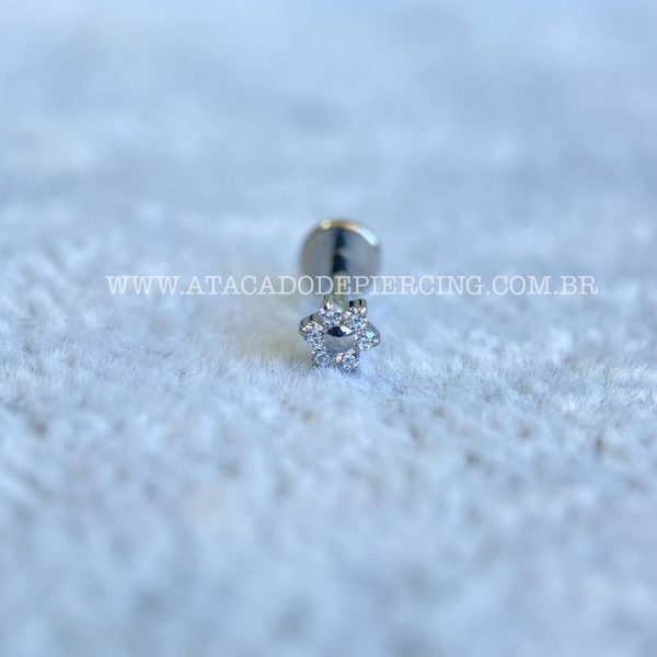 Labret Rosca Interna Titânio Flor Zircônias - Imagem 4