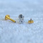 Labret Rosca Interna Titânio Flor Zircônias - Imagem 3