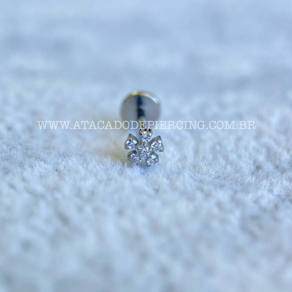 Labret Rosca Interna Titânio Flor Zircônias - Imagem 5