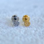 Labret Rosca Interna Titânio Design Martelado