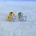 Labret Rosca Interna Titânio Coração Zircônia