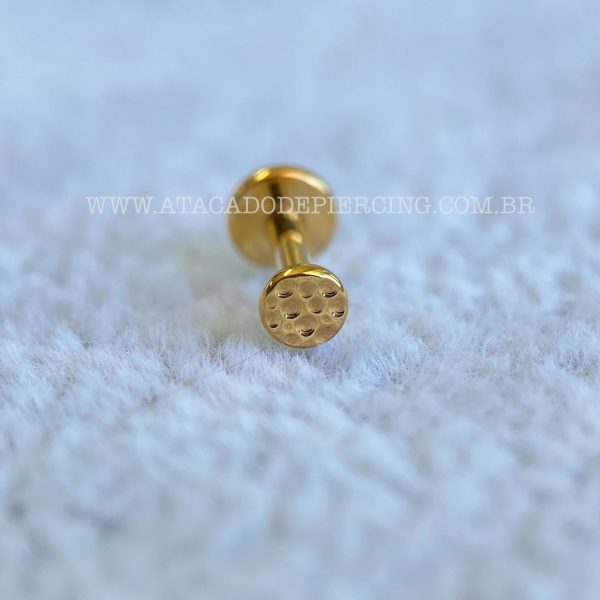 Labret Rosca Interna Titânio Design Martelado - Imagem 2