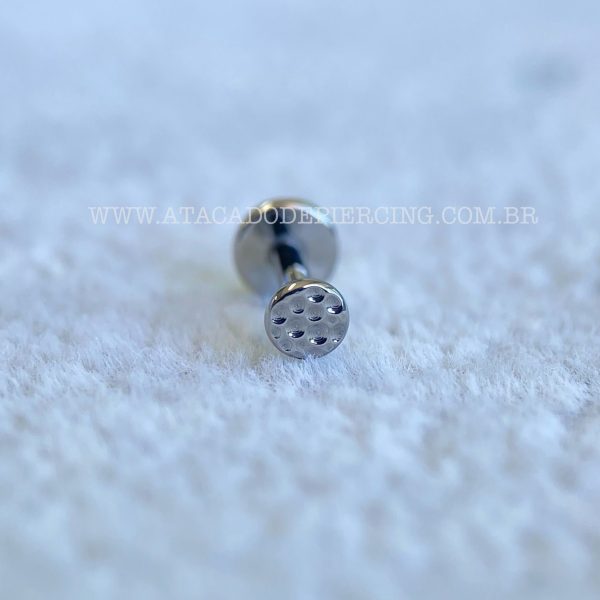 Labret Rosca Interna Titânio Design Martelado - Imagem 4