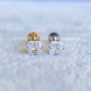 Labret Rosca Interna Titânio Zircônia Quadrada