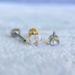 Labret Rosca Interna Titânio Zircônia Quadrada - Imagem 2