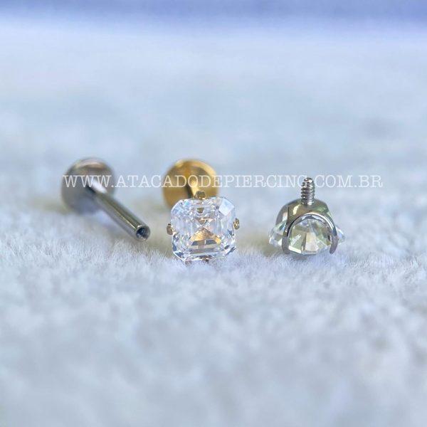 Labret Rosca Interna Titânio Zircônia Quadrada - Imagem 2