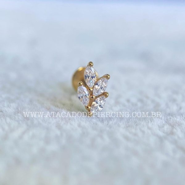 Labret Aço Rosca Interna Ramo Zircônias - Imagem 5