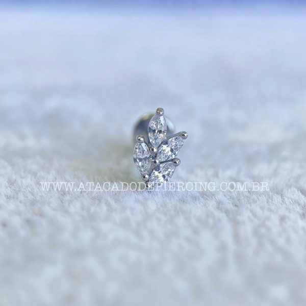 Labret Aço Rosca Interna Ramo Zircônias - Imagem 3