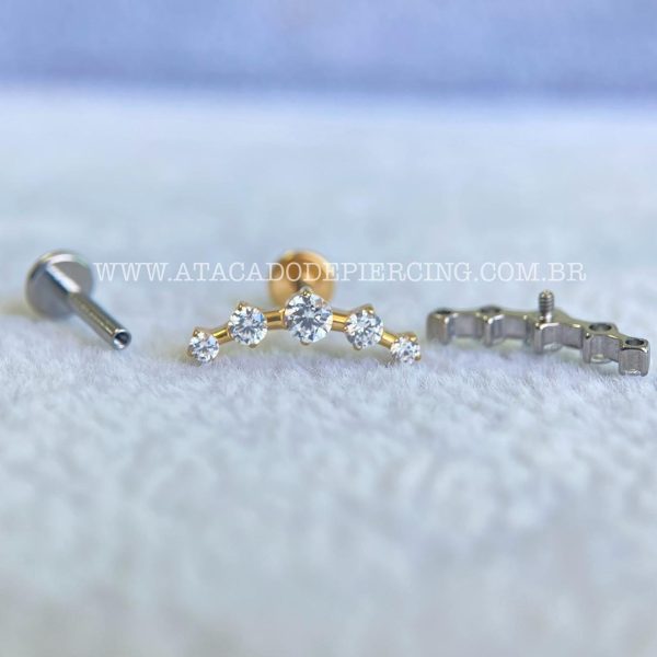 Labret Rosca Interna Titânio Cluster Zircônias - Imagem 4