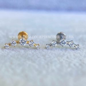 Labret Rosca Interna Titânio Cluster Zircônias