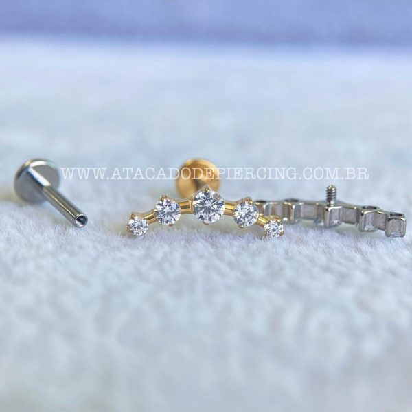 Labret Rosca Interna Titânio Cluster Zircônias - Imagem 3