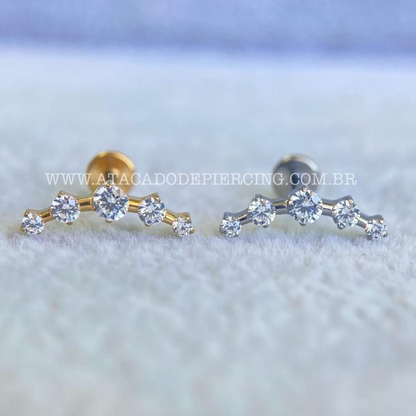 Labret Rosca Interna Titânio Cluster Zircônias - Imagem 1