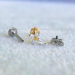 Labret Rosca Interna Titânio Cruz Zircônias - Imagem 3