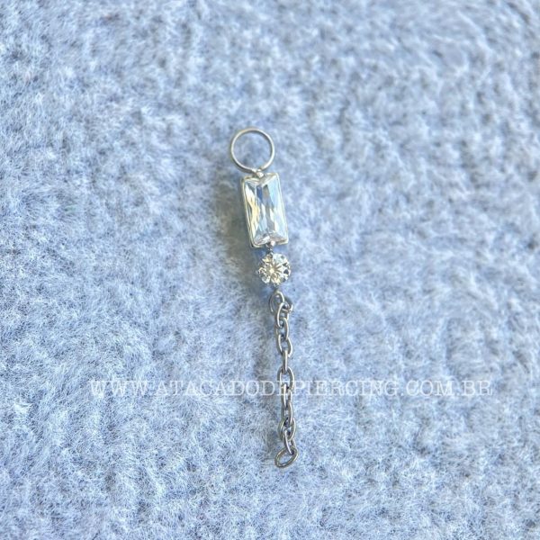 Pingente para Piercing Titânio Zircônias - Imagem 3