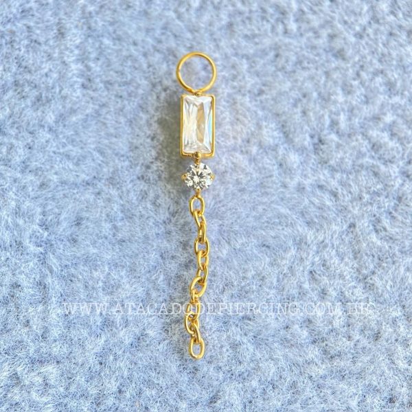 Pingente para Piercing Titânio Zircônias - Imagem 2