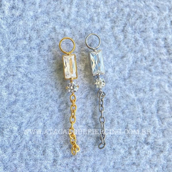 Pingente para Piercing Titânio Zircônias - Imagem 1