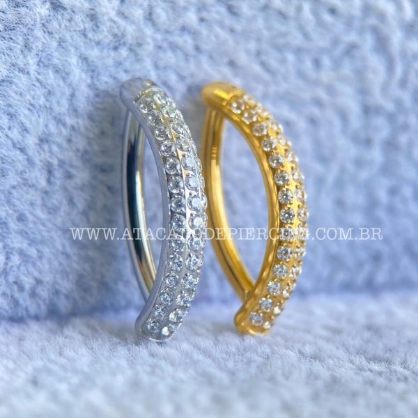 Argola Titânio Zircônias Para Umbigo - Imagem 1