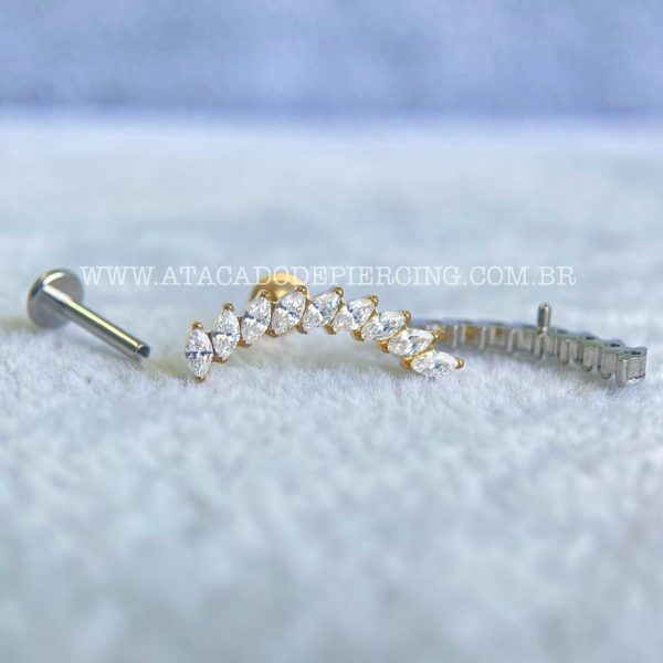Labret Rosca Interna Titânio Cluster Zircônias - Imagem 3