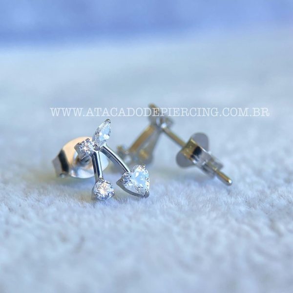 Brinco Titânio Cereja Zircônias - Imagem 6