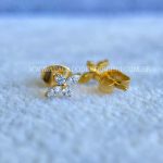 Brinco Titânio Flor Zircônias - Imagem 3