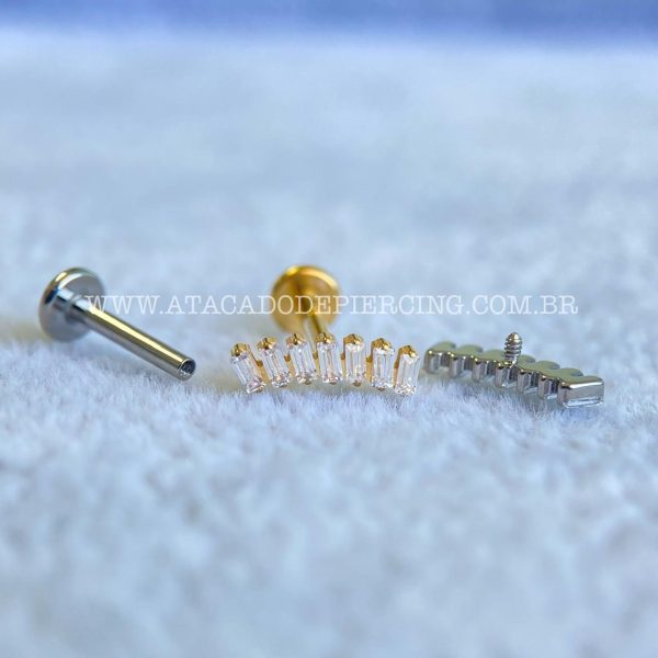 Labret Rosca Interna Titânio Cluster Zircônias - Imagem 3