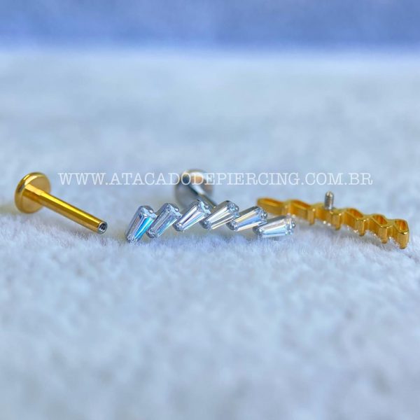Labret Rosca Interna Titânio Cluster Zircônias - Imagem 3