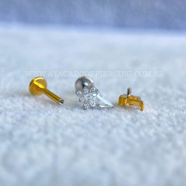 Labret Rosca Interna Titânio Sorvete Zircônias - Imagem 3