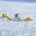 Labret Rosca Interna Titânio Libélula Zircônias - Imagem 2