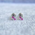 Labret Rosca Interna Titânio Trevo Zircônias Rosa