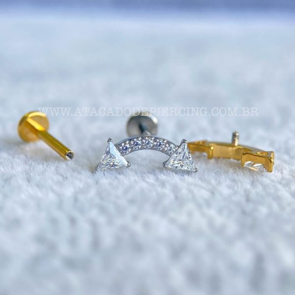 Labret Rosca Interna Titânio Cluster Zircônias - Imagem 2
