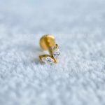 Labret Rosca Interna Titânio Flor de Lotus Zircônias - Imagem 2