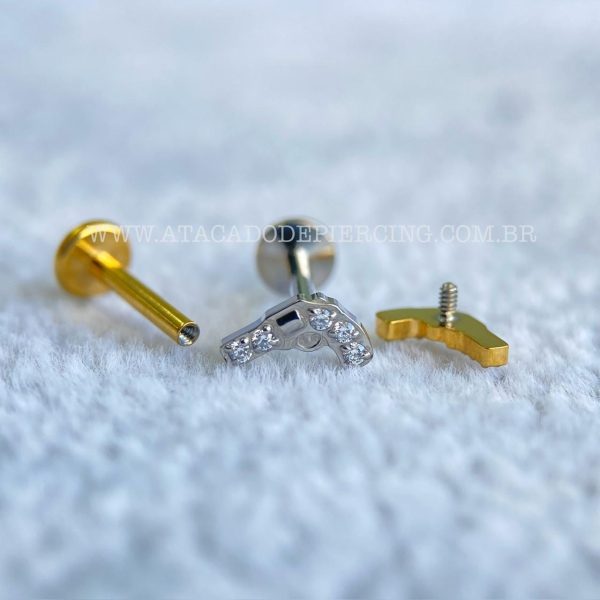Labret Rosca Interna Titânio Arma Zircônias - Imagem 3