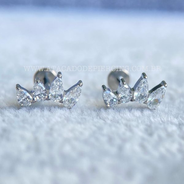 Labret Rosca Interna Titânio Cluster Zircônias - Imagem 1