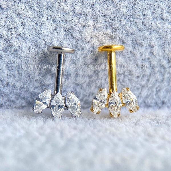 Labret Rosca Interna Titânio Cluster Frontal Zircônias - Imagem 1