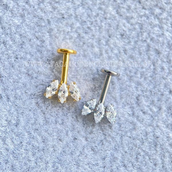 Labret Rosca Interna Titânio Cluster Frontal Zircônias - Imagem 2
