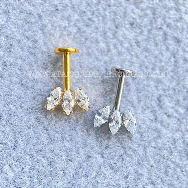 Labret Rosca Interna Titânio Cluster Frontal Zircônias - Imagem 4