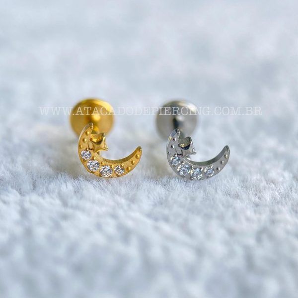 Labret Rosca Interna Titânio Lua Zircônias - Imagem 1