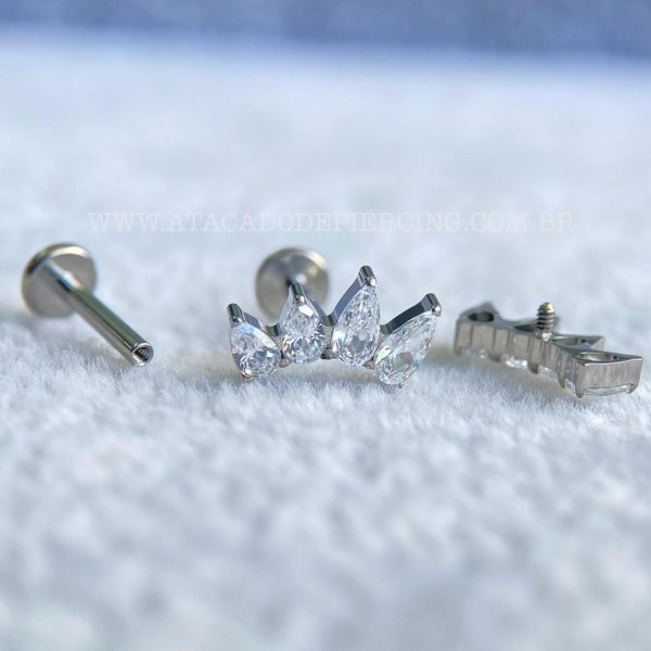 Labret Rosca Interna Titânio Cluster Zircônias - Imagem 3