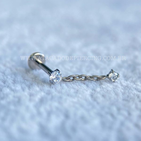 Labret Rosca Interna Titânio Ponto de Luz Zircônias - Imagem 1