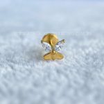 Labret Rosca Interna Titânio Borboleta Zircônias - Imagem 2