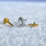Labret Rosca Interna Titânio Borboleta Zircônias - Imagem 3