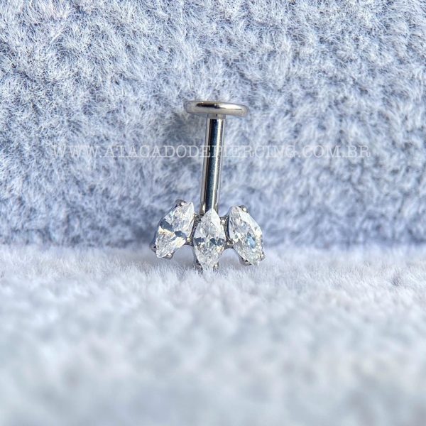 Labret Rosca Interna Titânio Cluster Frontal Zircônias - Imagem 7