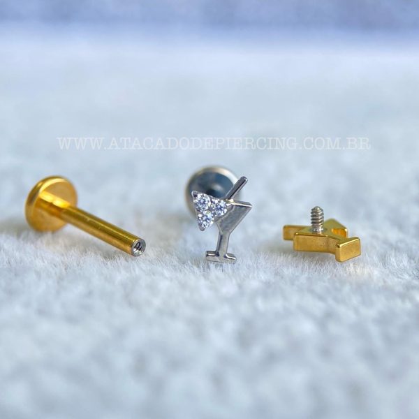 Labret Rosca Interna Titânio Taça Zircônias - Imagem 3