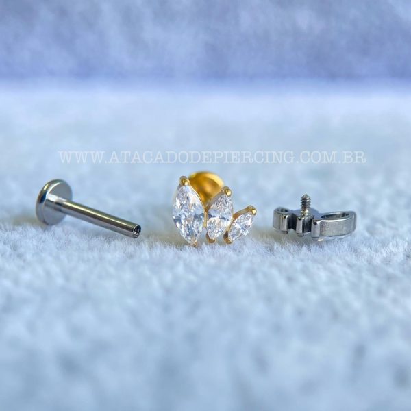 Labret Rosca Interna Titânio Cluster Zircônias - Imagem 3